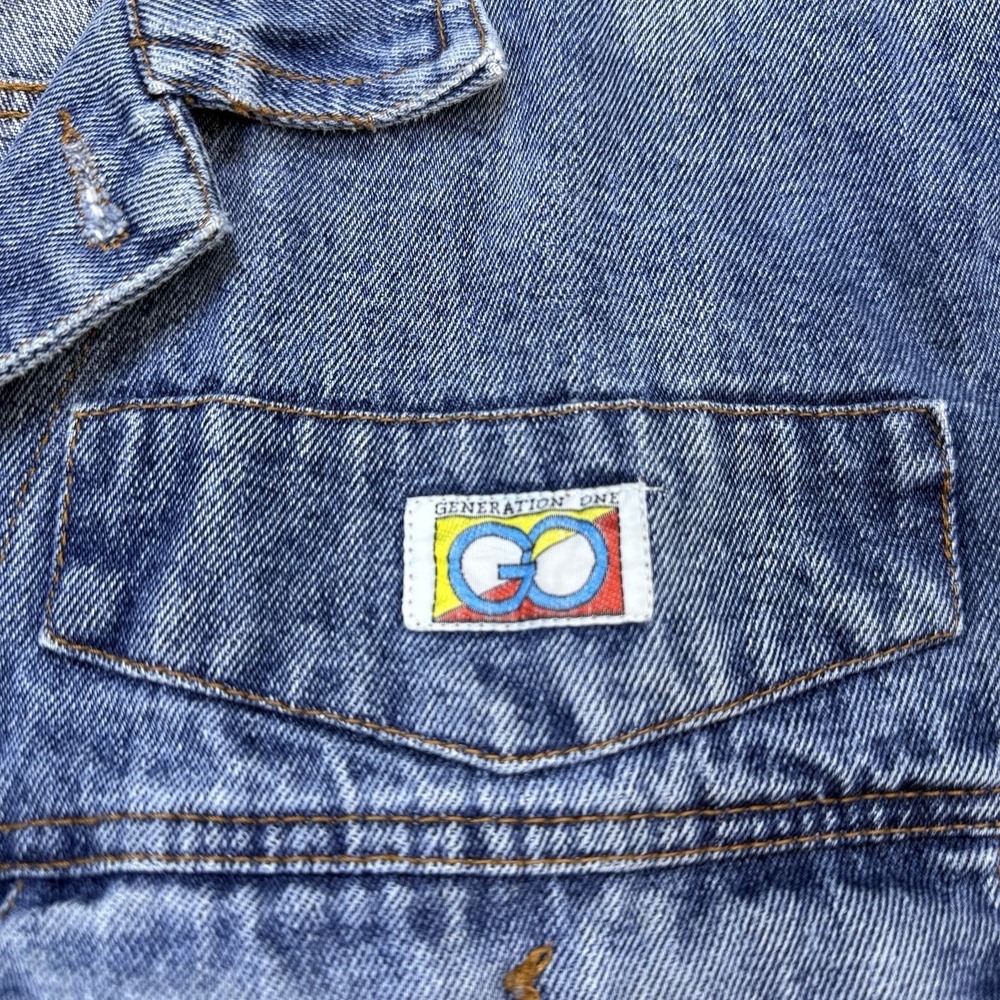 VTG Generation Blues GO‎ Denim Jacket Womens SM Trashed Blue Cotton Trucker 90s - Picture 8 of 13